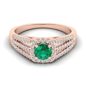 Bague de fiançailles REYES en argent sterling 925 avec pierre précieuse émeraude ronde de 0,5 ct de haute qualité, bijoux de mariage en moissanite pour femmes - Product Image 6