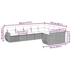 Conjunto de Sofás de Jardín en Blanco Crema y Negro - Product Image 3