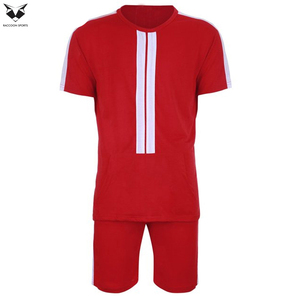 Conjunto de Camisa y Pantalones Cortos de Verano para Hombre, Estilo Urbano con Rayas en Contraste Rojo y Blanco, Camisa de Manga Corta Transpirable para Hombre - Product Image 5