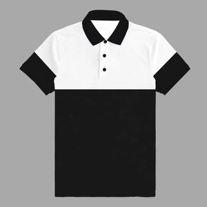 Chemise Homme Color Block à Manches Courtes en Coton Tricoté Décontracté Uni 100% Coton Séchage Rapide Boutonnée Coupe Classique - Product Image 1