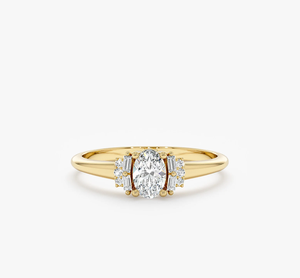 Bague de fiançailles vintage à taille ovale, cultivée en laboratoire, plaquée or, haute pureté, certifiée IGI, pour femme, cadeau d'anniversaire de mariage, OEM ODM - Product Image 1