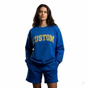 Sweat-shirts oversize en molleton brodé à col montant et épaules tombantes pour femme, personnalisables, haute qualité, collection automne-hiver, vente en gros - Product Image 1