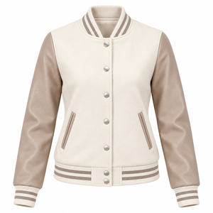 Plain Blank Men's Women's <b>Kids</b> <b>Varsity</b> <b>Jackets</b> Wholesale Rate OEM <b>Varsity</b> <b>Jackets</b> Wool Body Genuine Leather Sleeves - Product Image 5