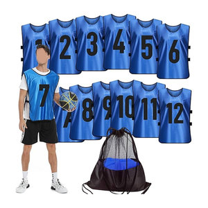 Chalecos de Entrenamiento Scrimmage para Equipos Juveniles de Fútbol, Petos Numerados para Práctica, Camisetas Ligeras y Transpirables de Malla, Pinnies Deportivos de Fútbol - Product Image 1