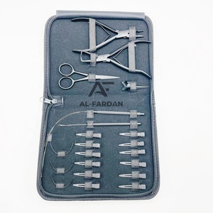 Matte Black Color Professional Hair Extension Tools Kit Surgical Grade Stainless Steel Scissors Pliers Looping <b>Hook</b> Metal <b>Clips</b> - Product Image 1