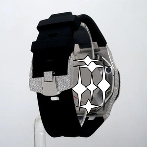 <b>Automatic</b> Luxury Sport Stainless Steel <b>Chronograph</b> Watch Crystal Mechanical Movement Fully Moissanite Bracelet Hip Hop Style - Product Image 3