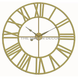 Horloge murale en métal de style Art déco classique, squelette en fer industriel antique, avec chiffres romains, affichage à aiguilles à quartz, pour la décoration de la maison - Product Image 2