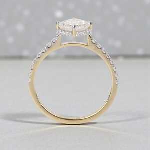 Princess Cut Diamond Solitaire Half Eternity Ring 1.00Ct Lab Grown 10k Yellow Gold Classic Style Promise Gift For Anniversary - Product Image 4