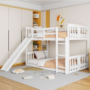 Letto a Castello Bianco con Scivolo e Scala per Bambini (Vecchio SKU LT000108AAK) - Product Image 2