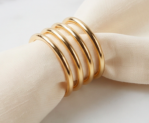 Anillo de servilleta de metal dorado en espiral con extremo de bola, decoración moderna para mesa, para uso en bodas y vajilla. - Product Image 5