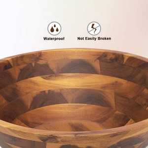 Bol de service en bois jetable du fabricant grossiste, motif végétal, écologique, compatible lave-vaisselle, pour salades et aliments - Product Image 3