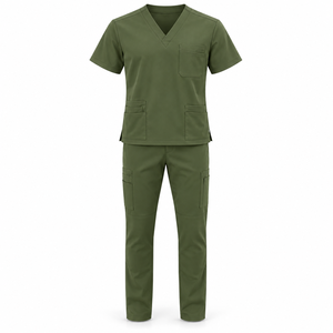 Men Cotton <b>Scrub</b> Suit Set Custom Logo Medical Doctor Uniform Hospital <b>Clothing</b> OEM Factory Supply <b>Scrub</b> Suits Customized - Product Image 2