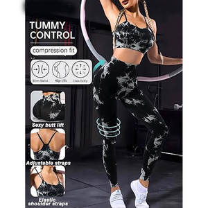 Conjuntos de Yoga para Mujer, Conjuntos Deportivos sin Costuras con Estampado Tie Dye, Conjuntos de Yoga para Gimnasio con Tirantes Ajustables, Conjuntos de Ropa Deportiva Elegantes - Product Image 6