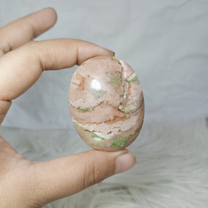 Venta al por mayor de alta calidad Natural Indonesia Rosa Unakite jaspe Palma piedra piedras preciosas artesanías curación cristal 45x35x15mm - Product Image 2
