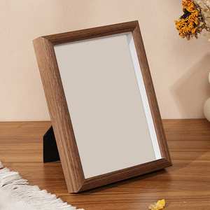 Unique Tabletop Portrait Picture Display Dark Wood Photo <b>Frame</b> Home Office Desk Decor Beveled Timber Framing Accessory Vertical - Product Image 1