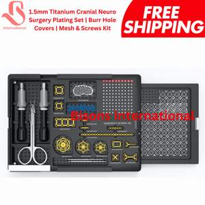 BISONS Kit de Neurocirugía al por Mayor: Juego Manual de Placas Cranianas de Titanio de 1.5mm, Cubiertas para Orificios, Malla y Tornillos - Product Image 2
