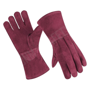 Gants de soudeur en cuir de vachette à fente latérale, résistants à la chaleur, respirants, avec manchette de sécurité anti-vibration, pour la sécurité au travail. - Product Image 6