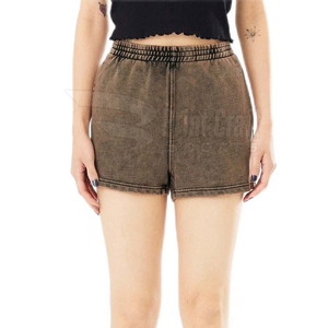 Shorts légers pour femmes, taille haute, délavés à l'acide, respirants, 100 % coton, séchage rapide, vente en gros - Product Image 4
