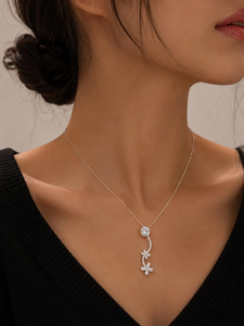 Collier pendentif pour femme plaqué or 18 carats avec zircons cubiques taille marquise et taille poire, serti en canal, classique pour le quotidien - Product Image 4