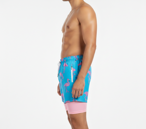 Shorts de Playa Personalizados para Hombre, Sublimados, 2 en 1, Shorts de Natación con Leggings de Compresión, Forro Interior, Secado Rápido, 100% Poliéster Satinado - Product Image 2