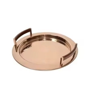 Plateau de service élégant en cuivre, plat de service en métal, fait main, vintage, décoratif, pour table à manger, restaurant, hôtel, vente en gros - Product Image 4