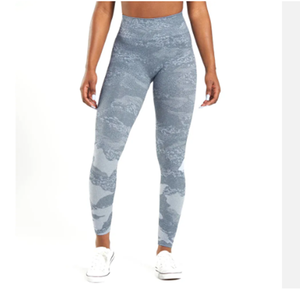 Leggings de sport respirants pour femmes, taille haute élastique, imprimé simple et coloré - Product Image 1