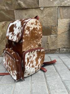 Multi Uses Stylish 100% Genuine Leather Hair On <b>Backpack</b> Bag new arrival sustainable <b>Waterproof</b> Portable Hair On <b>Backpack</b> Bag - Product Image 2
