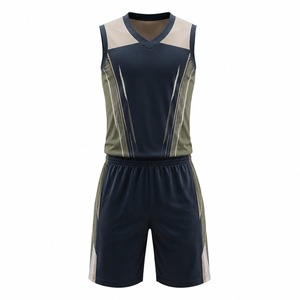 Ensemble uniforme de basket-ball pour hommes, maillot sans manches en polyester, short respirant, impression par sublimation, logo personnalisé, taille adulte - Product Image 1
