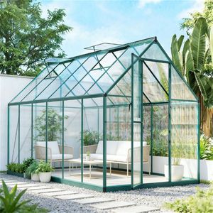 Serre à structure solide en vert foncé pour jardins et espaces verts - Product Image 1