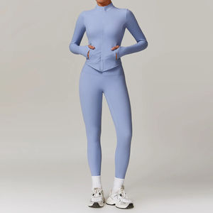 Conjunto de Yoga de 3 Piezas para Mujer, Precio al por Mayor OEM, Ropa Deportiva de Secado Rápido y Transpirable, Spandex y Nailon, Corte Ajustado y Elegante - Product Image 5
