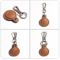 Étui de protection porte-clés pour traceur GPS anti-perte, support de traceur en cuir de vachette vintage avec mousqueton détachable pour le camping