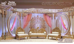 เวทีกระจกสุดอลังการสำหรับงานแต่งงานแบบอินเดีย ดีไซน์ใหม่ล่าสุด งานแต่งงานแบบมันดาปกระจก ดีไซน์ใหม่ล่าสุดสำหรับงานแต่งงานกลางคืน - Product Image 5