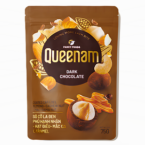Suministro de Postres y Dulces Premium HALAL, Dragees Recubiertos de Chocolate Negro con Caramelo, Almendras, Anacardos y Nueces de Macadamia, 75G, Etiqueta Personalizada - Product Image 1