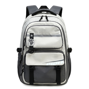 Sac à dos scolaire multi-poches vert sauge, résistant à l'eau, pour ordinateur portable - Product Image 2