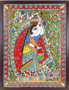 Arte Metálico Folclórico Indio - Auténtica Decoración 3D Hecha a Mano en Jharkand con Pintura Madhubani de Bihar - Product Image 3