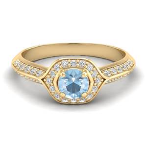 Anillos de Moissanita con Certificación GRA de Plata de Ley 925 al por Mayor REYES con Piedra Preciosa Aguamarina, Joyería a Precio de Fábrica para Mujer - Product Image 6