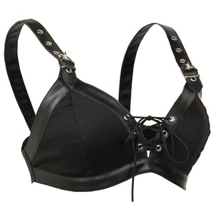 Soutien-gorge court ajustable en similicuir à lacets pour femme, style gothique, lingerie, OEM ODM, fournisseur en gros, mode et confort - Product Image 3