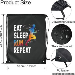 Sac de sport à cordon personnalisé imprimé tournesol et colibris, en polyester, pour la gym, le fitness et les voyages - Product Image 6