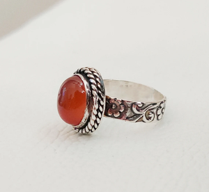 Carnelian Gemstone <b>Ring</b> 925 Silver Handmade <b>Statement</b> <b>Ring</b> for Women handmade Silver jewelry - Product Image 5