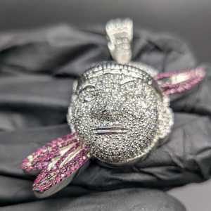 Colgante de Moissanita Personalizado con Cara de Conejo, Estilo Hip Hop Iced Out, Plata 925, Joyería Fina de Lujo, Colgantes y Dijes - Product Image 3