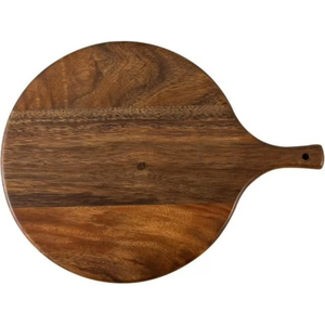 Planche à pizza ronde en bois avec poignée, écologique, plateau de service, planche à découper et à fromage pour la cuisine à domicile - Product Image 4