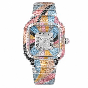 Luxury Women's Rectangular Stainless Steel <b>Watch</b> Analog Quartz <b>Diamond</b> Bracelet Multicolor Crystal Dial - Product Image 6
