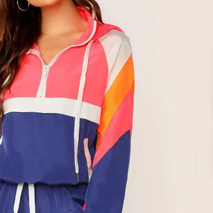 Ensemble 2 pièces tendance pour femme : coupe-vent streetwear hiver en nylon/polyester avec fermeture éclair, tissu personnalisable - Product Image 4