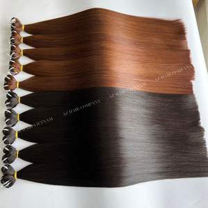 100% naturel soyeux droite vietnamien Remy Extensions de cheveux Double trame faisceaux de Machine - Product Image 1