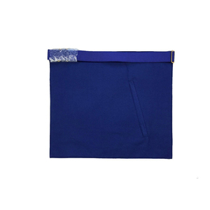 Tablier de Maître Maçon en Cuir d'Agneau Blanc avec Broderie Premium Compas et Équerre, Tablier de Loge Bleue, Motif Cérémonial Œil de la Prophétie - Product Image 2