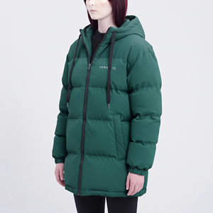 Hawkeye Women's Long Hooded <b>Quilted</b> Puffer Jacket Winter <b>Thick</b> Warm Coat Solid Color Zipper Front Logo Design - Product Image 4