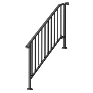 Kit de main courante d'escalier à 5 marches en acier au carbone de transition, dispositif d'assistance extérieur pour une navigation sûre, installation facile - Product Image 3