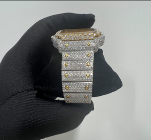 Reloj de Diamantes Moissanite Chapado en Oro Más Vendido, Reloj de Joyería de Lujo para Bodas o Fiestas, Disponible en Grandes Cantidades - Product Image 4