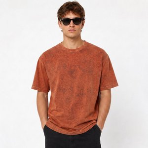 Custom oversized cotton mens <b>tshirt</b> Low MOQ for US Streetwear Brands with drop shoulder and dtg printing - Product Image 1
