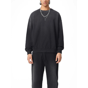 Sweat-shirt personnalisé pour hommes et femmes, effet délavé, coupe ample, col rond vintage, streetwear, OEM ODM en gros - Product Image 1